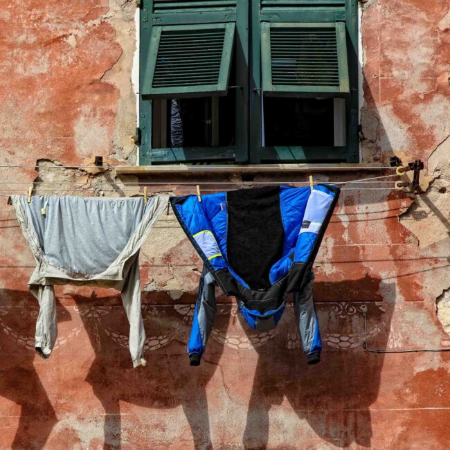 Hanging clothes to dry