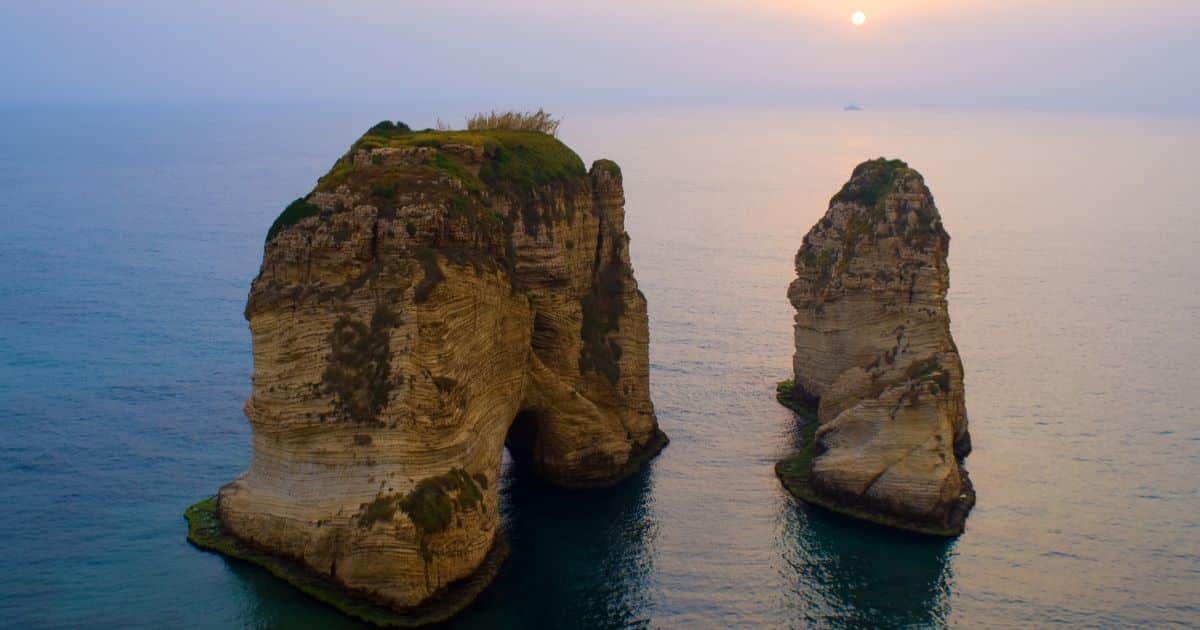 huge rocks in sea - things to do in lebanon